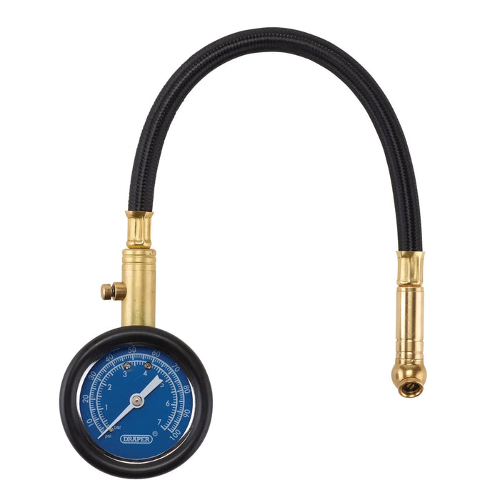 Draper Tyre Pressure Gauge with Flexible Hose - TPG100A