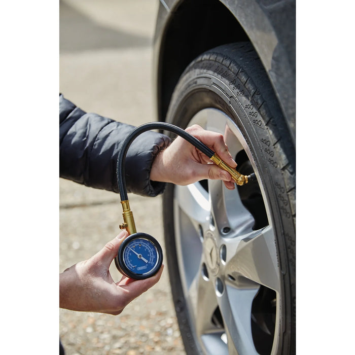 Draper Tyre Pressure Gauge with Flexible Hose - TPG100A