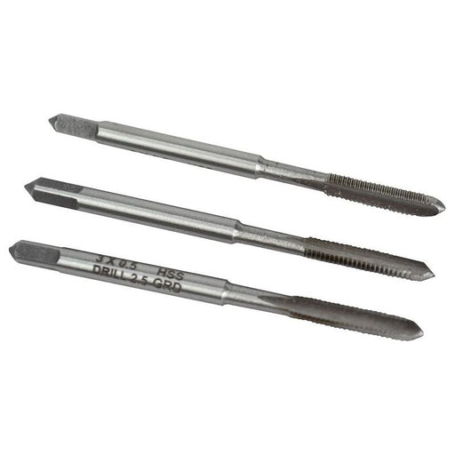 Faithfull HSS Straight Flute Tap Set M3 x 0.5, 3 Piece Faithfull - Town Tools