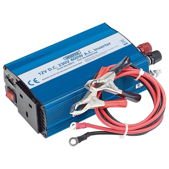 Draper 12V DC-AC Inverter, 400W 28815