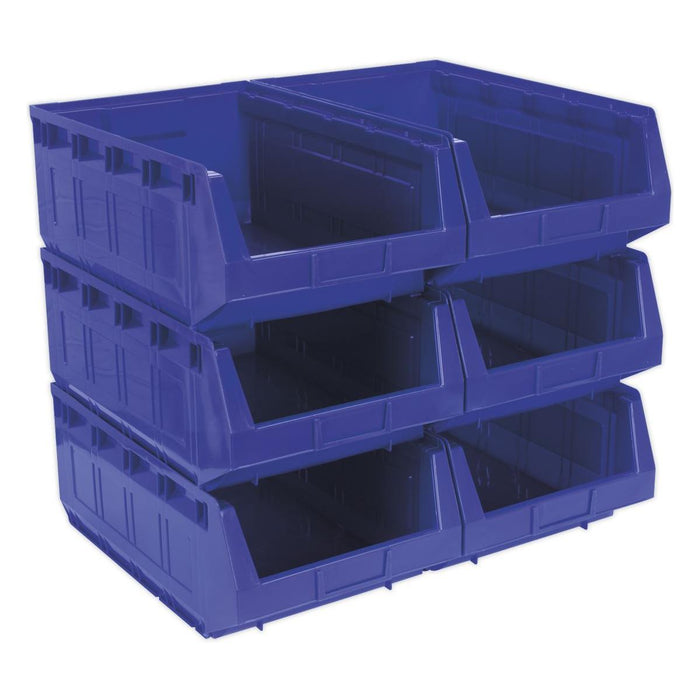 Sealey Plastic Storage Bin 310 x 500 x 190mm Blue Pack of 6 TPS56B
