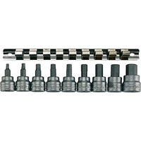Teng Tools 3/8" Hex Bit Socket Clip Rail Set 9 Pieces