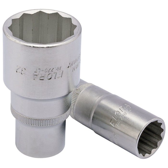 Draper Elora Deep Bi-Hexagon Socket, 1/2" Sq. Dr., 27mm Draper - Town Tools