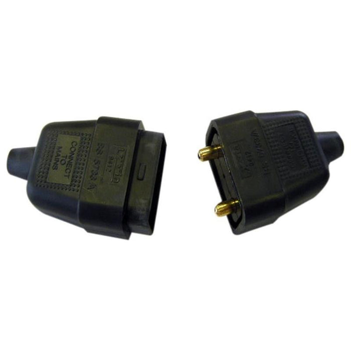 Dencon 2 Pin Rubber Connector Plug 10A Black Dencon - Town Tools