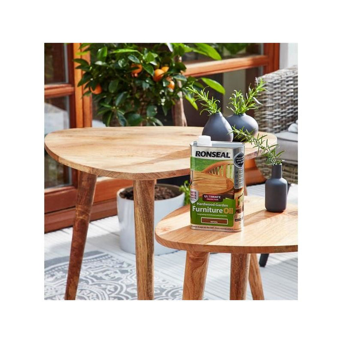 Ronseal Ultimate Protection Hardwood Garden Furniture Oil Natural Clear 500ml Ronseal - Town Tools