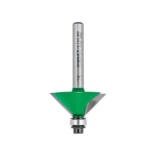 Trend C049 x 1/4 TCT Bearing Guided Chamfer Cutter 45° 12.7 x 32mm Trend - Town Tools