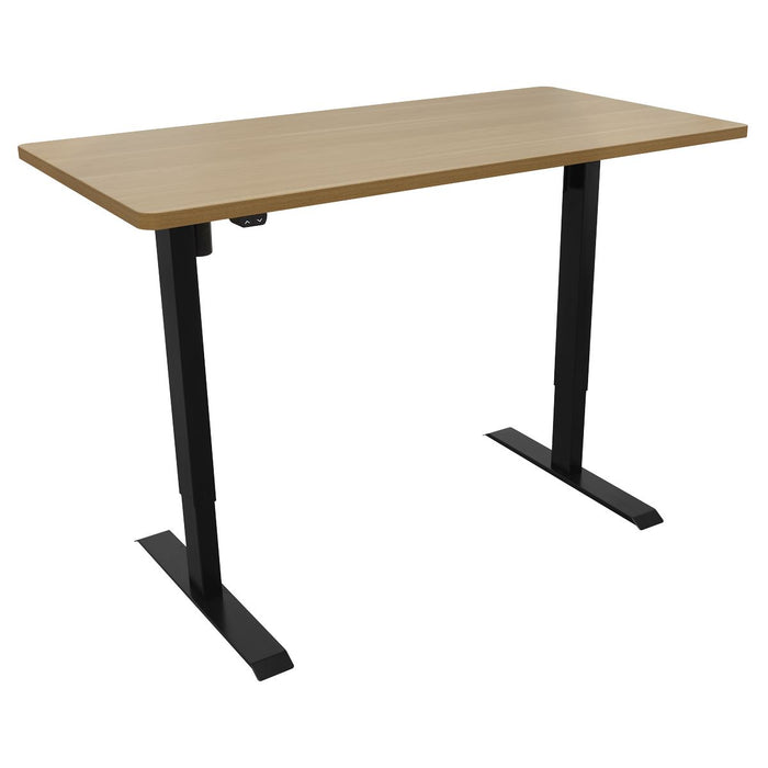 Dellonda Single Motor Adjustable-Height Electric Sit/Stand Desk - Oak Desktop