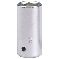 Draper Elora Hexagon Socket, 1/4" Sq. Dr., 8mm 11097