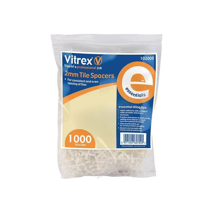 Vitrex Essential Tile Spacers 2mm (Pack 1000) Vitrex - Town Tools
