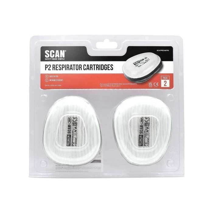 Scan Twin Filter Replacement Cartridge P2 (Pack of 2) Scan - Town Tools