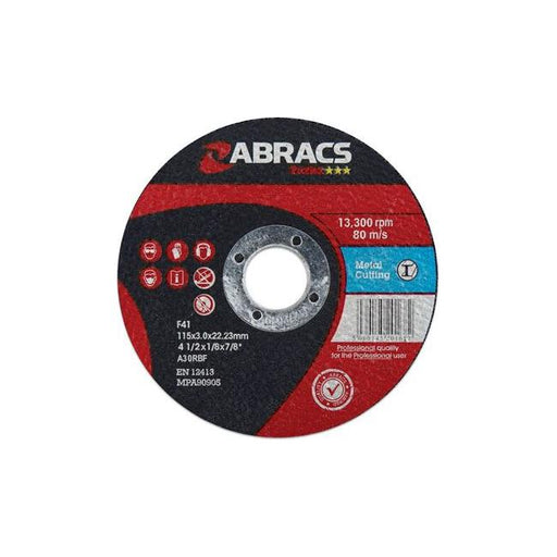 Connect Abracs Flat Cutting Discs 115mm x 3.0mm 10pc 32056 Tool Connection - Town Tools 