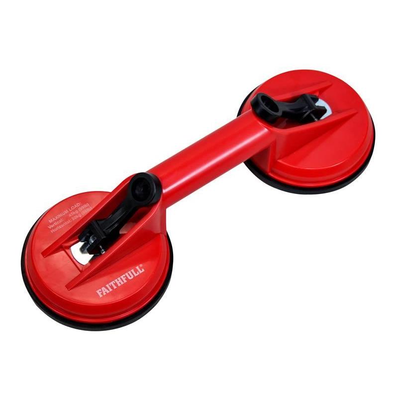 Faithfull Double Pad Suction Lifter 120mm Pads Faithfull - Town Tools