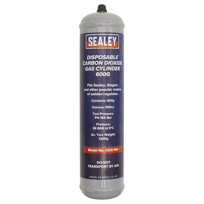 Sealey Gas Cylinder Disposable Carbon Dioxide 600g CO2/101 Sealey - Town Tools 