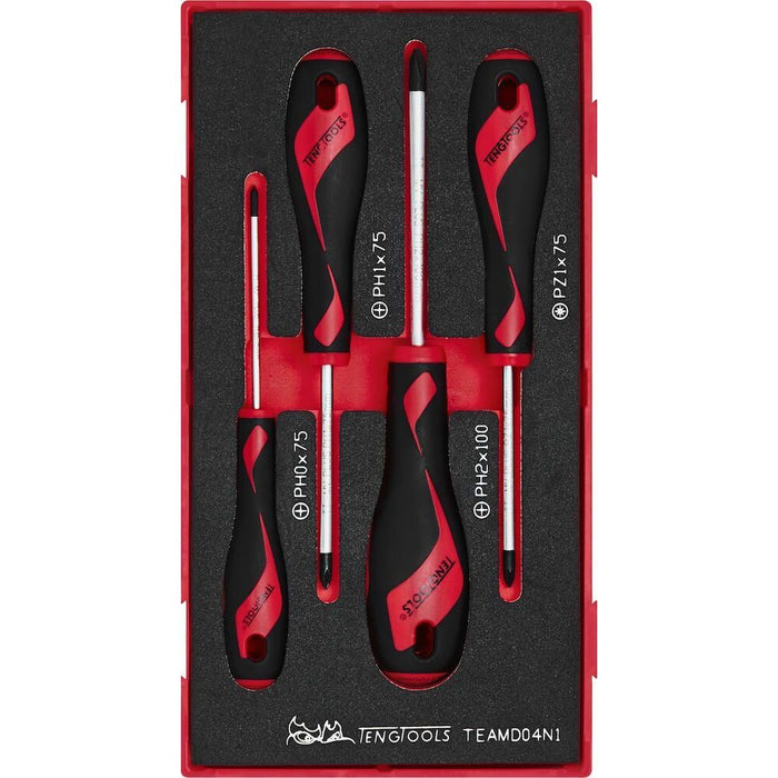 Teng Tools Screwdriver Set PH/PZ FOAM1 4 Pieces Teng Tools - Town Tools 