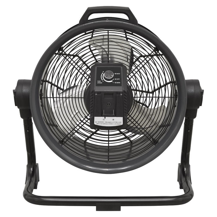 Sealey 2-in-1 Cordless/Corded High Velocity Drum Fan 16" 230V/20V SV20 Series Sealey - Town Tools 