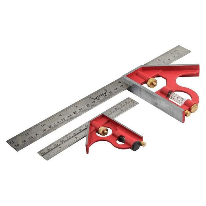 Faithfull Combination Square Twin Pack 150mm (6in) & 300mm (12in) Faithfull - Town Tools