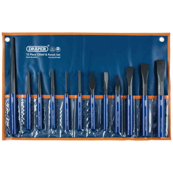 Draper Cold Chisel and Punch Set (12 Piece) 26557 Draper - Town Tools 