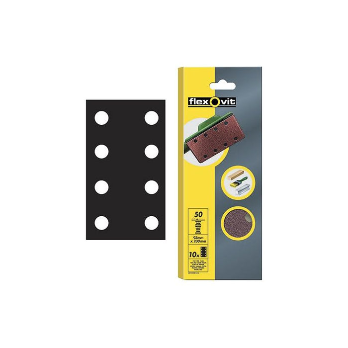 Flexovit 1/3 Sanding Sheets Perforated Medium 80 Grit (Pack 10) Flexovit - Town Tools