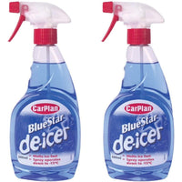 2x CarPlan Blue Star De Icer De-Icer Trigger Spray Winter Car 500ml
