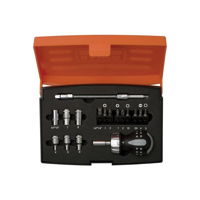 Bahco 808050S-18 Stubby Ratchet Screwdriver Set, 18 Piece Bahco - Town Tools