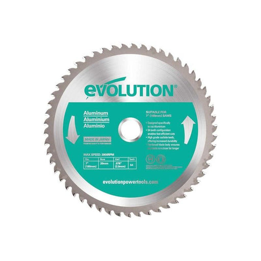 Evolution Aluminium Cutting Circular Saw Blade 180 x 20mm x 54T Evolution - Town Tools