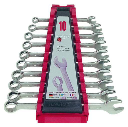 Teng Tools Combination Spanner Set 8-19 mm Plastic Holder 10 Pieces Teng Tools - Town Tools 