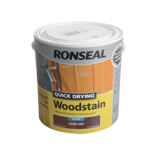 Ronseal Quick Drying Woodstain Satin Dark Oak 2.5 litre Ronseal - Town Tools