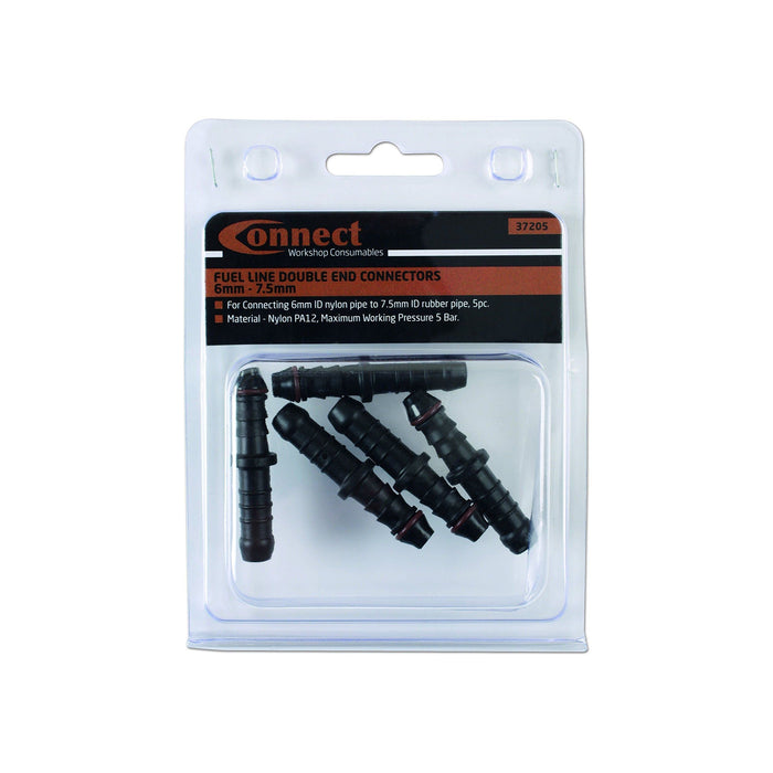 Connect Fuel Line Double End Connectors 6 - 7.5mm 5pc 37205 Tool Connection - Town Tools 