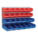 Faithfull 24 Plastic Storage Bins with Metal Wall Panel Faithfull - Town Tools