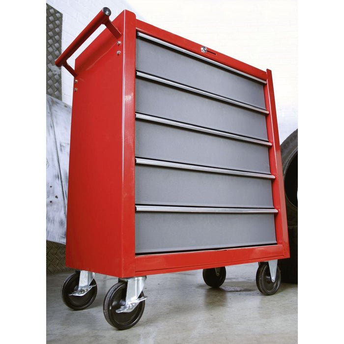 Sealey Rollcab 5 Drawer with Ball-Bearing Slides Red/Grey AP22505BB Sealey - Town Tools 