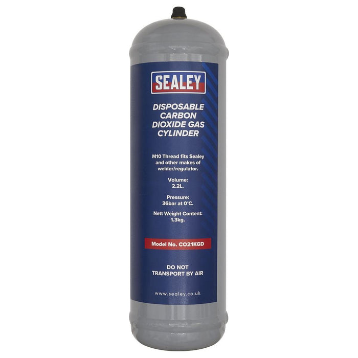 Sealey Disposable Carbon Dioxide Gas Cylinder 1.3kg - Pack of 4 CO21KGD4 Sealey - Town Tools 