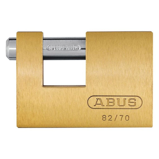 Abus Mechanical 82/70mm Monoblock Brass Shutter Padlock ABUS Mechanical - Town Tools