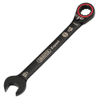 Draper Expert HI-TORQ  Metric Reversible Ratchet Combination Spanner, 15mm, Black