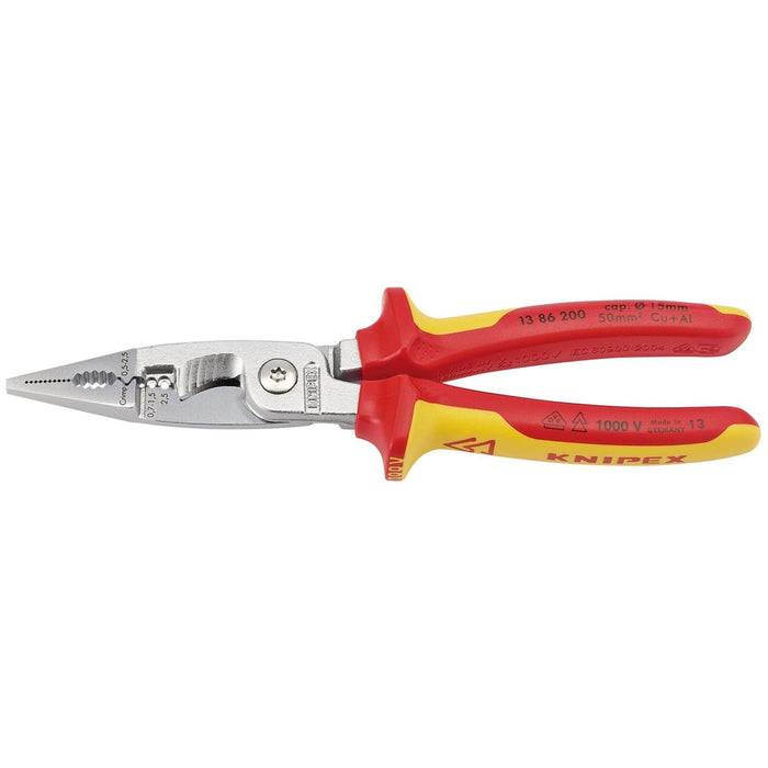 Draper Knipex 13 86 200 SB VDE Electricians Universal Installation Pliers, 200mm Draper - Town Tools 