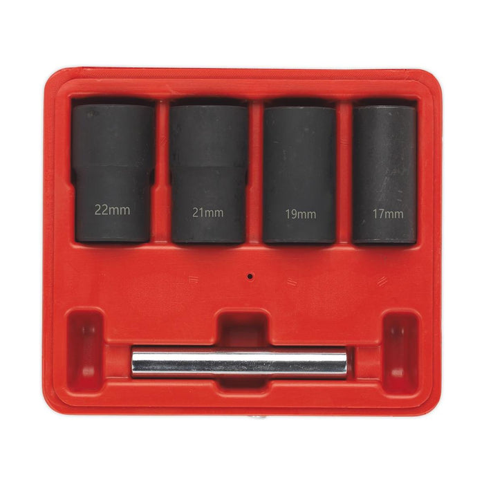 Sealey Locking Wheel Nut Removal Set 5pc 1/2"Sq Drive SX201 Sealey - Town Tools 