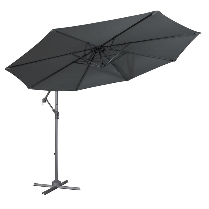 Dellonda Banana Parasol with Cover 3m - Grey DG264