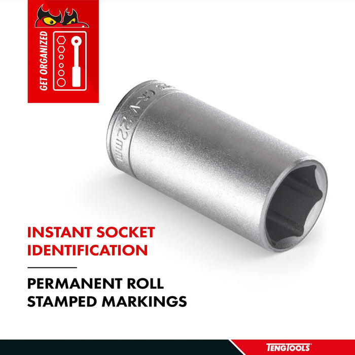 Teng Tools 1/2" Deep Socket 6 pt Metric 16mm Teng Tools - Town Tools 