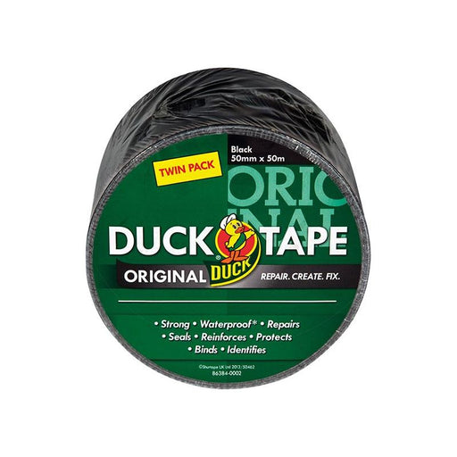 Shurtape Duck Tape® Original 50mm x 50m Black (Twin Pack) Shurtape - Town Tools