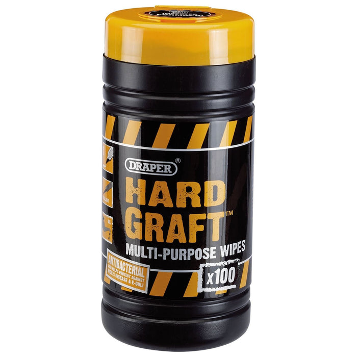 Draper 'Hard Graft' Multi-Purpose Wipes (Tub of 100) 84711 Draper - Town Tools 