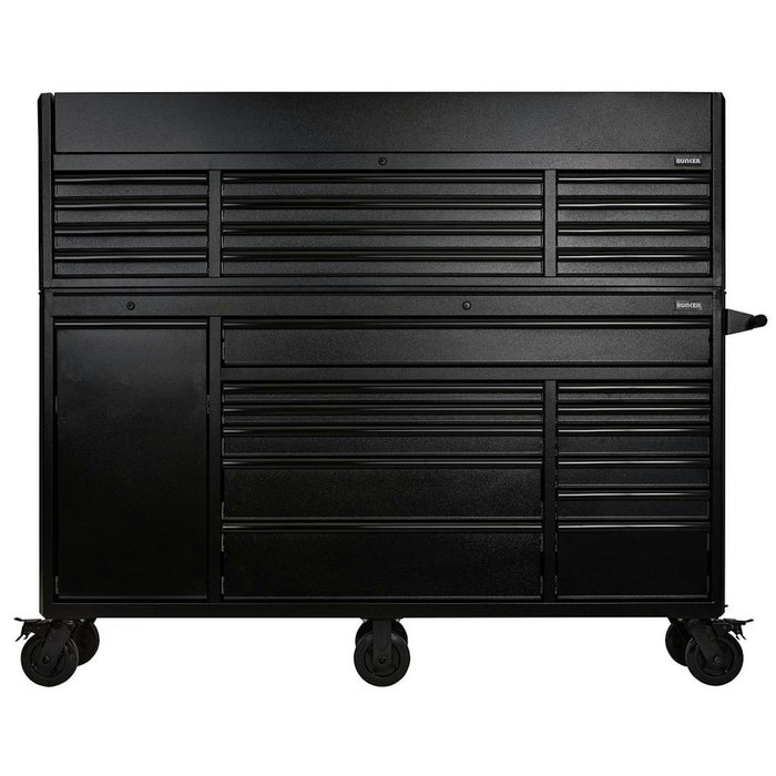 Draper BUNKER 25 Drawer Combined Roller Cabinet and Tool Chest, 72", Black