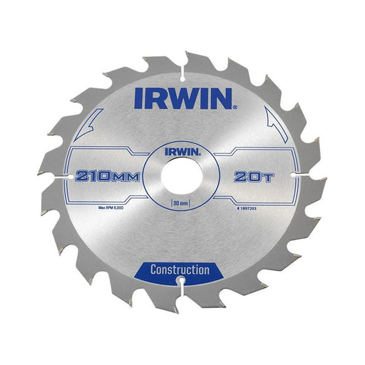 Irwin® Construction Circular Saw Blade 210 x 30mm x 20T ATB IRWIN® - Town Tools