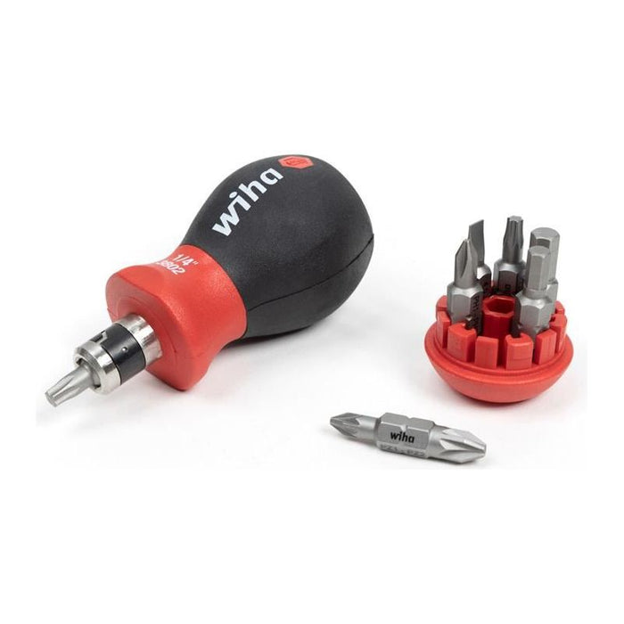 Wiha Magnetic SoftFinish® Stubby Screwdriver with Bit Magazine (SL, PH) Wiha - Town Tools