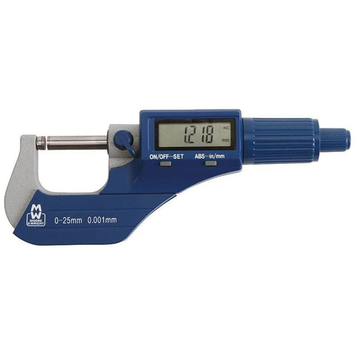 Moore & Wright MW200-01DBL Digital External Micrometer 0-25mm/0-1in 0.001mm/.00005in Moore & Wright - Town Tools