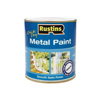 Rustins Quick Dry Metal Paint Smooth Satin White 500ml