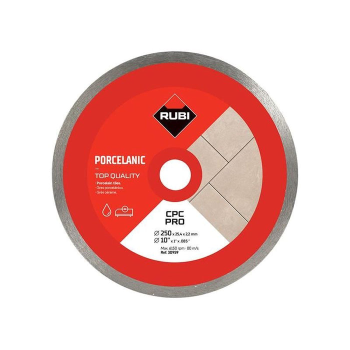 Rubi Tiling Tools CPC250 PRO Continuous Rim Diamond Blade 250mm RUBI TILING TOOLS - Town Tools