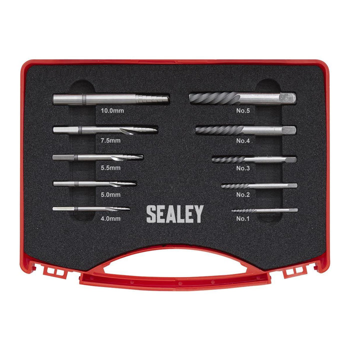 Sealey Step Drill Screw/Bolt Extractor Set 10pc AK8187 Sealey - Town Tools 