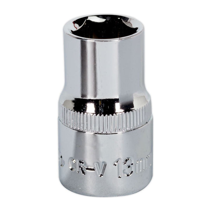 Sealey WallDrive Socket 13mm 1/2"Sq Drive Fully Polished SP1213 Sealey - Town Tools 