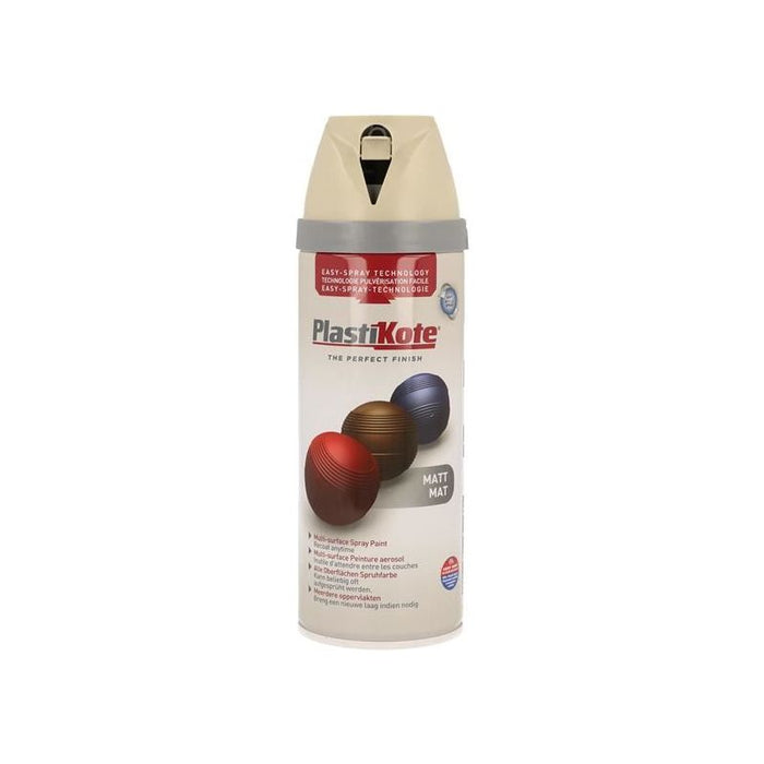 Plastikote Twist & Spray Matt French Grey 400ml PlastiKote - Town Tools