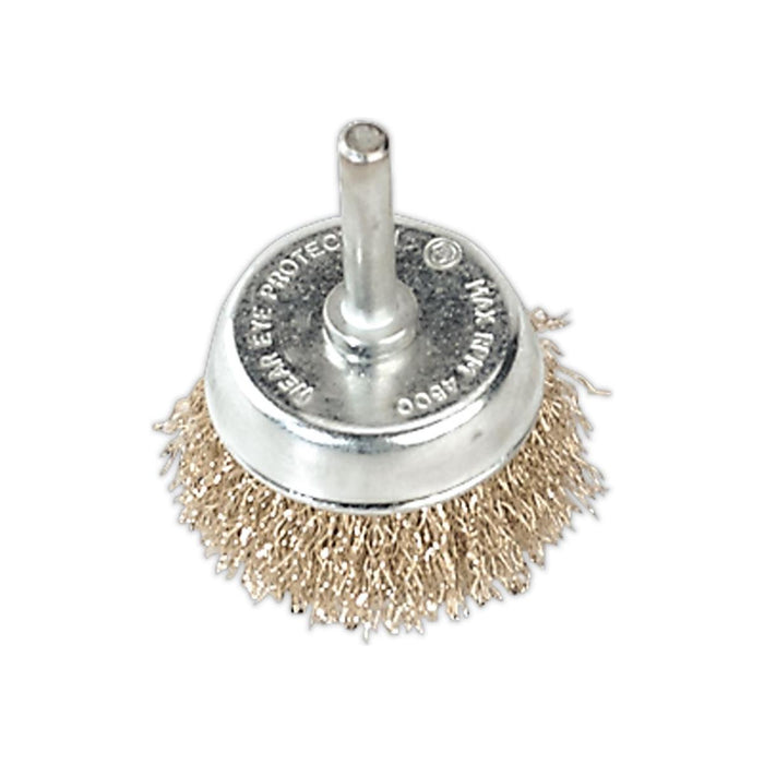 Sealey Wire Cup Brush50mm with6mm Shaft SCB50 Sealey - Town Tools 