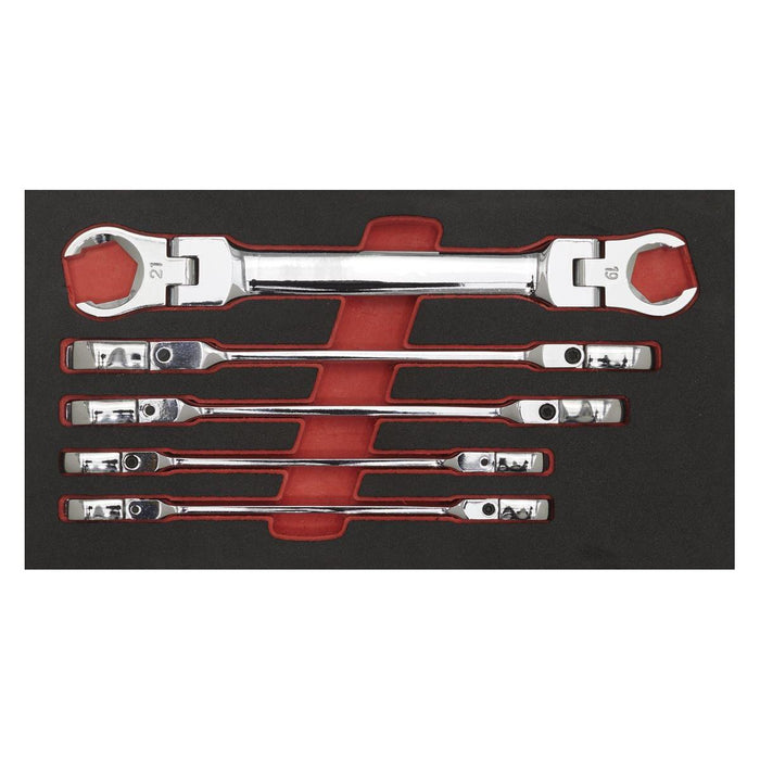 Sealey Premier Premier Flexi-Head Flare Nut Spanner Set 5pc AK2652 Sealey Premier - Town Tools 